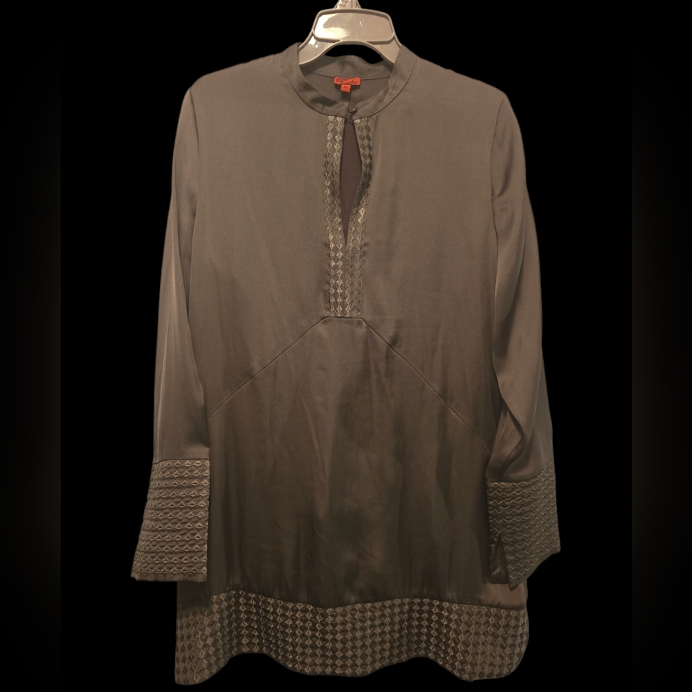 Long Sleeve Tunic with Patterned Accents